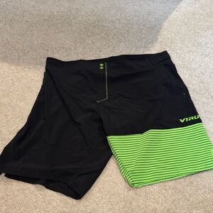 Virus Black and Green Athletic Shorts